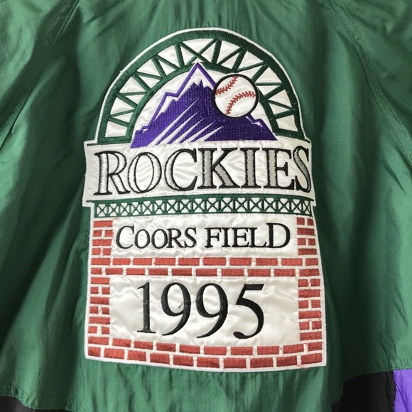 Vintage STARTER Colorado Rockies 1995 Coors Field Staff Windbreaker Jacket Zip - Picture 13 of 14